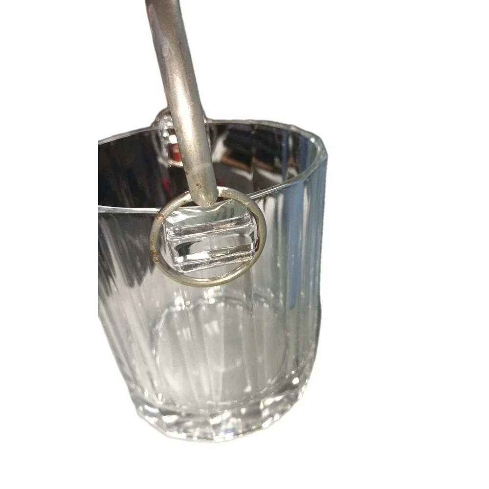 Vintage Italian Mid Century Modern Crystal Ice Bucket
